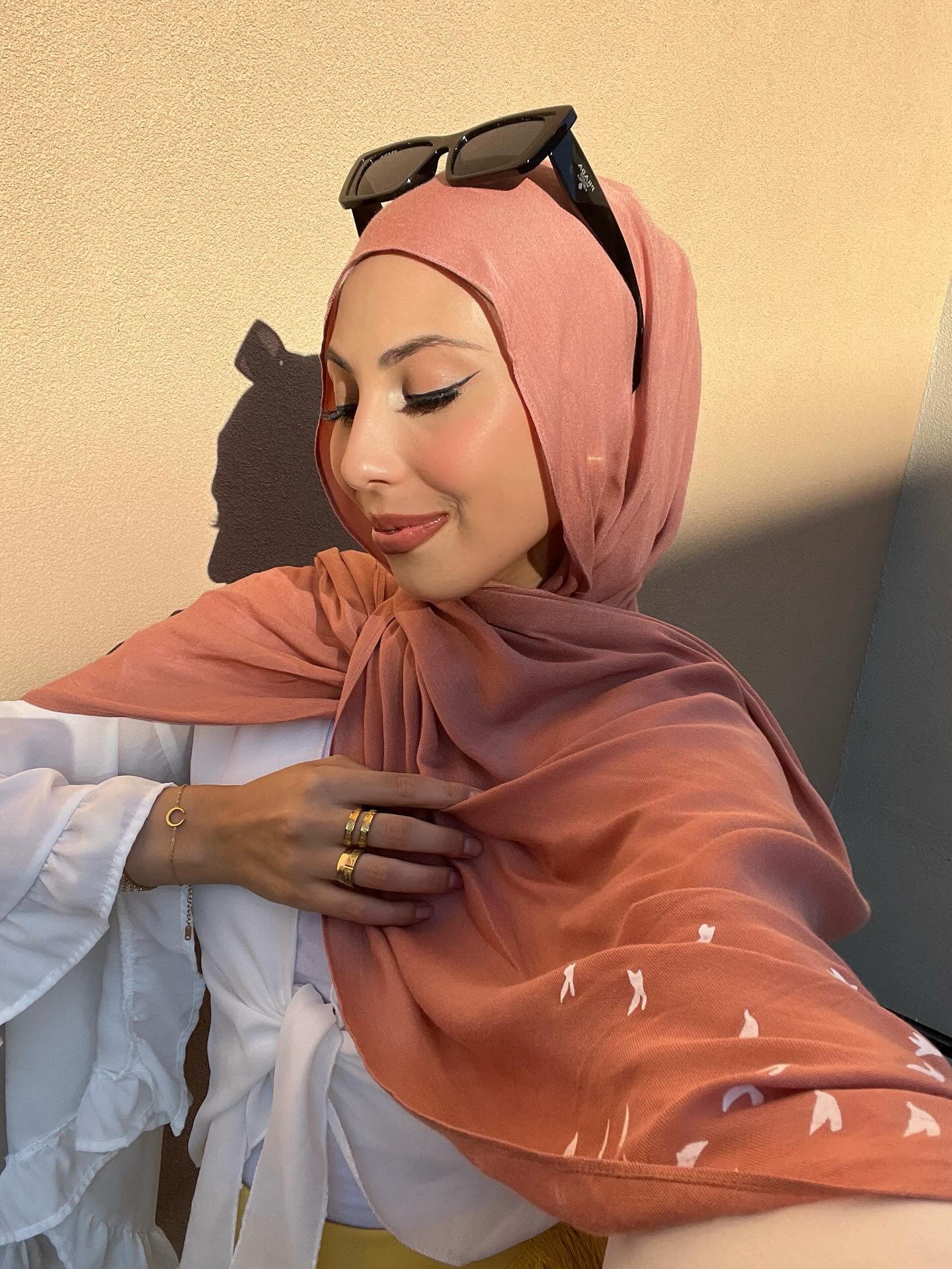 Birds Terracotta- Modal Hijab