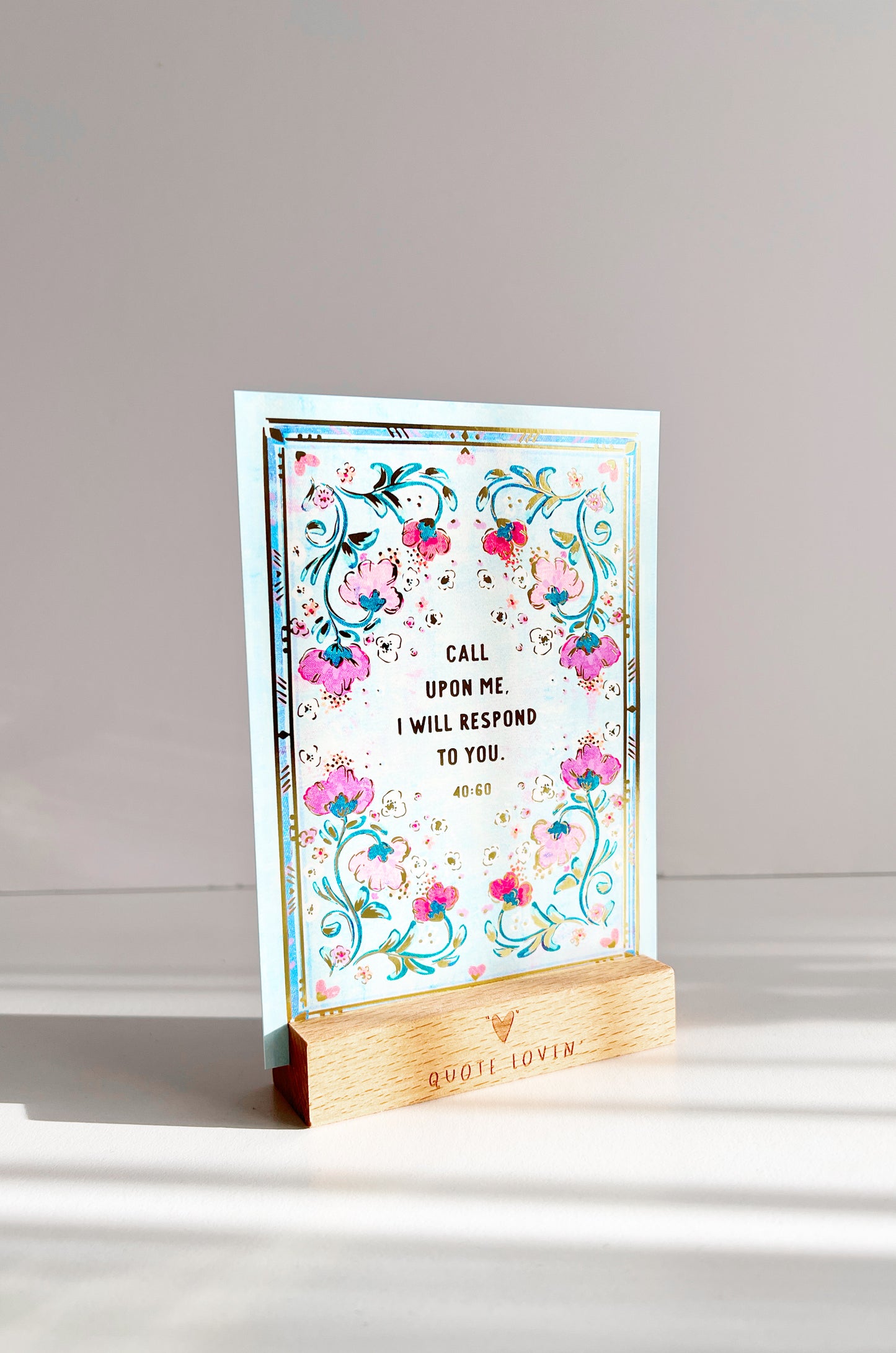 Inspiring Qur'an Prints with Stand and Gift Box | Floral and Gold Foil