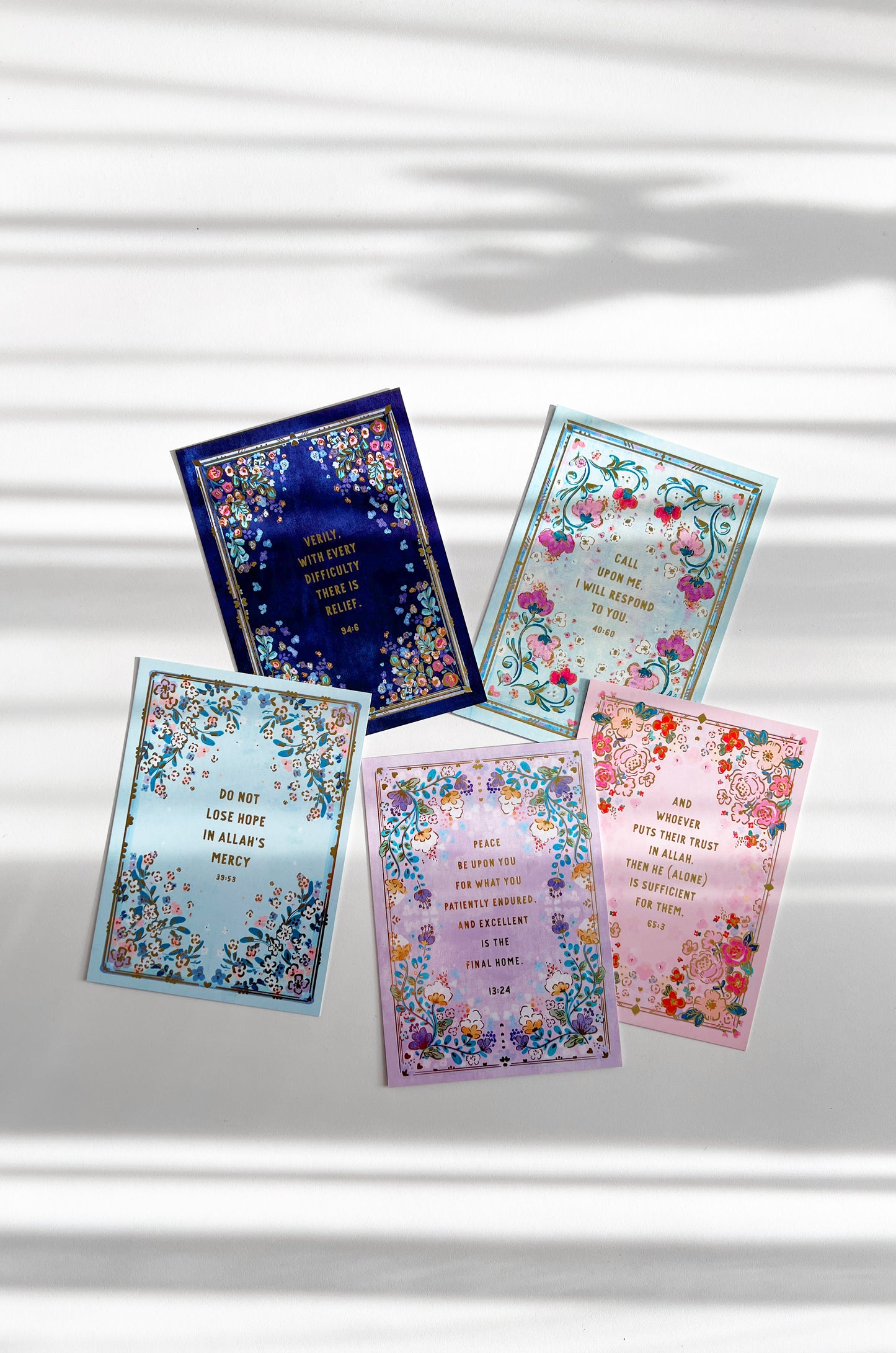 Inspiring Qur'an Prints with Stand and Gift Box | Floral and Gold Foil