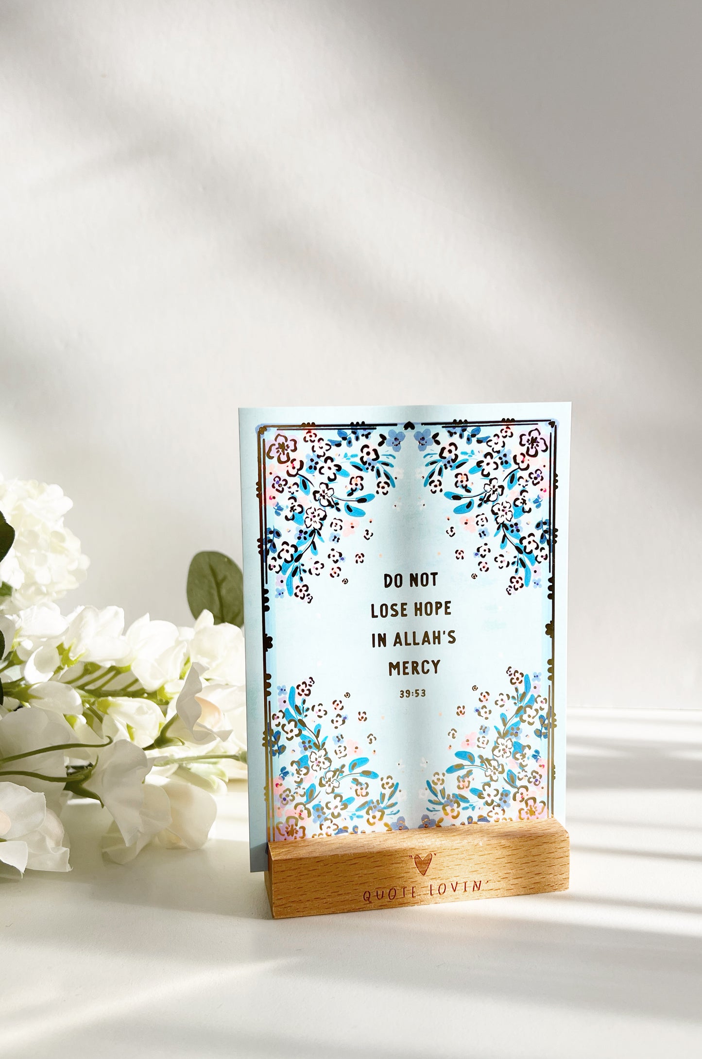 Inspiring Qur'an Prints with Stand and Gift Box | Floral and Gold Foil