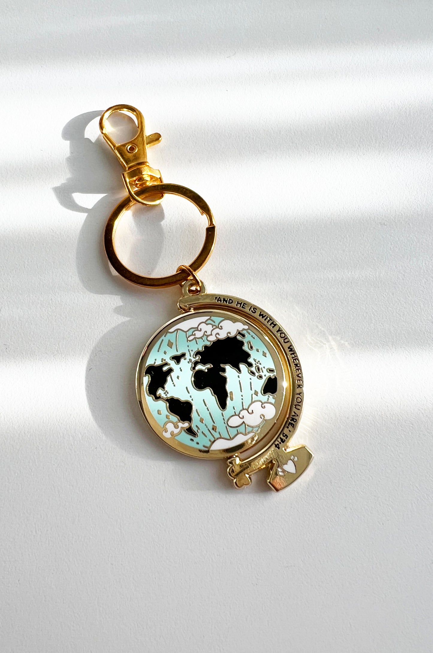 Globe Keyring "And He is with You Wherever You Are!" 57:4